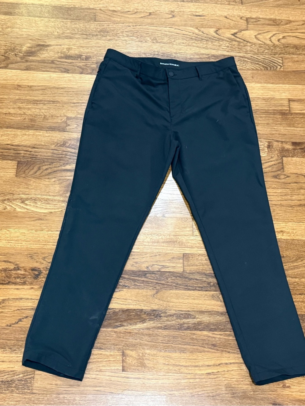 Banana Republic Mens Pants 36x32 Black Performance Stretch Zipper Pockets